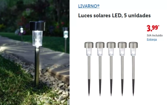 Luz en formato pincho para jardinera o tierra/ LIDL Luz en formato pincho para jardinera o tierra/ LIDL