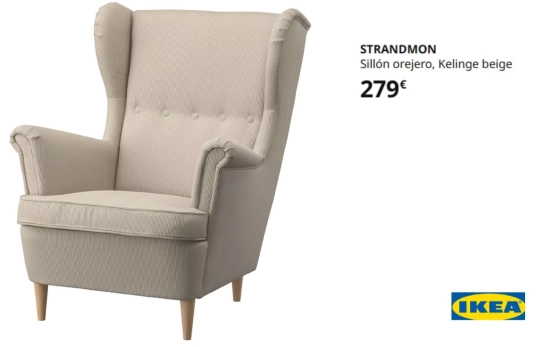 Sillón orejero estampado rayas/ IKEA Sillón orejero estampado rayas/ IKEA