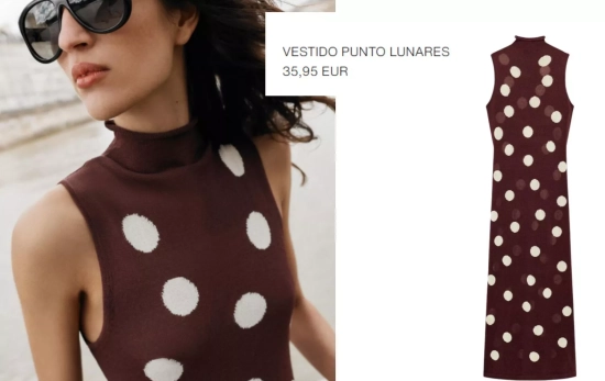 Vestido midi perkins/ ZARA Vestido midi perkins/ ZARA